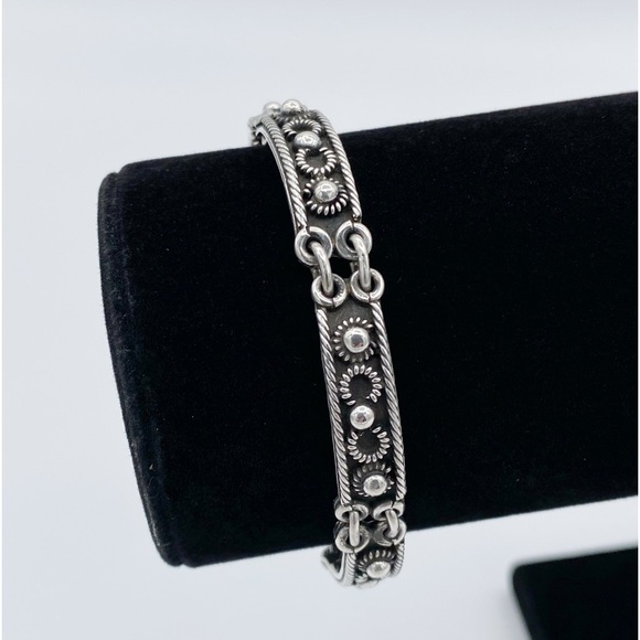 Vintage Sterling Silver 925 Mexico Link Bracelet - Picture 1 of 10